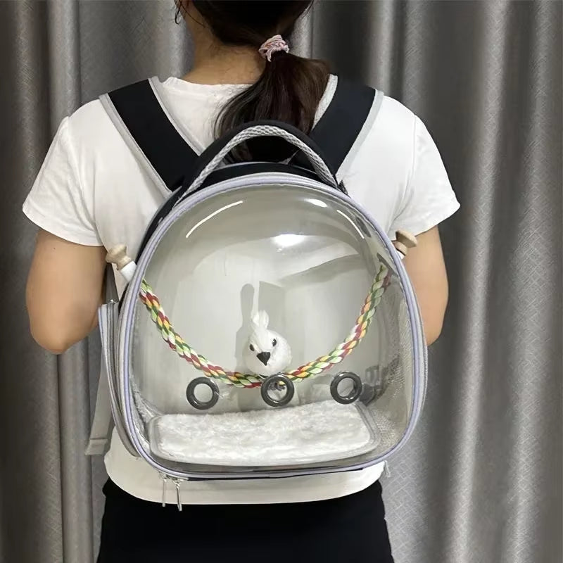 New Bird Carrier Small Pet Travel Bag for Small Parrot Lightweight Portable Backpack Sugar Glider Hamster Cage 12.6Inch Tall