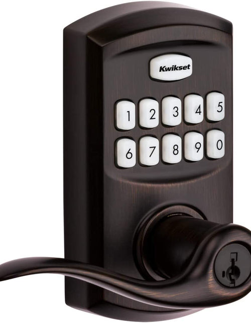 Load image into Gallery viewer, 99170-002 Smartcode 917 Keypad Keyless Entry Traditional Residential Electronic Lever Deadbolt Alternative with Tustin Door Handle and Smartkey Security, Venetian Bronze
