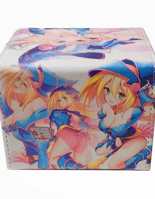 Load image into Gallery viewer, 100+ PU Anime Cards Storage Box Deck Board Game TCG Cards Box Protector Bag for Mgt/Pkm/Yu-Gi-Oh/Trading Card Collecting Game
