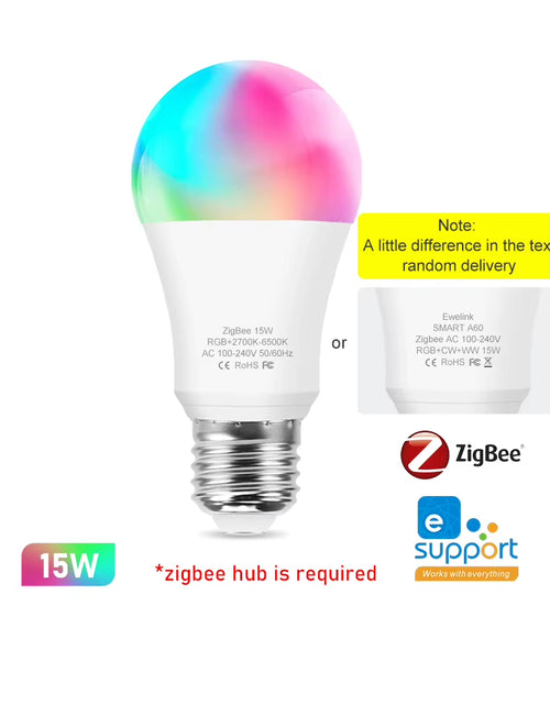 Load image into Gallery viewer, Smart Wifi Zigbee LED Light Bulb Dimmable E27 E14 GU10 RGBCW 2700-6500K LED Candle Lamp for Ewelink APP Alexa Google Home Yandex
