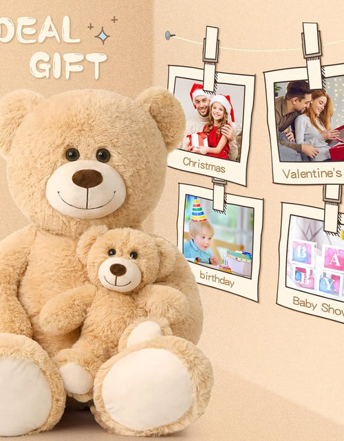 Load image into Gallery viewer, 39&quot; Giant Teddy Bear Mommy and Baby Soft Plush Bear Stuffed Animal Valentines Day Gift for Girlfriend
