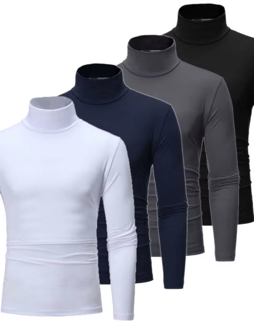 Load image into Gallery viewer, New Fashion Mens Cotton Turtle Neck Turtleneck Sweaters Stretch Shirt Tops plus Size
