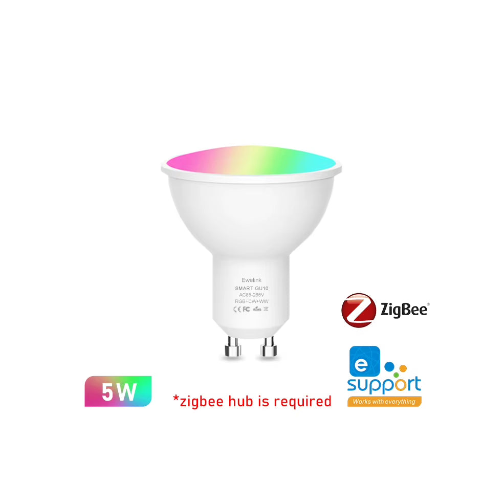 Smart Wifi Zigbee LED Light Bulb Dimmable E27 E14 GU10 RGBCW 2700-6500K LED Candle Lamp for Ewelink APP Alexa Google Home Yandex