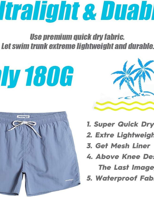 Load image into Gallery viewer, Mens Swim Trunks 5&quot; with Mesh Lining Quick Dry Bathing Suits for Men Swim Shorts Swimwear
