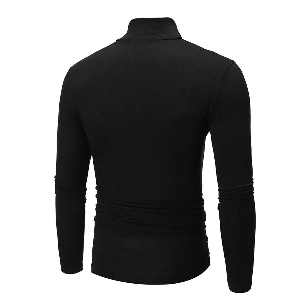 New Fashion Mens Cotton Turtle Neck Turtleneck Sweaters Stretch Shirt Tops plus Size