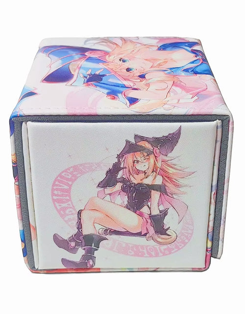 Load image into Gallery viewer, 100+ PU Anime Cards Storage Box Deck Board Game TCG Cards Box Protector Bag for Mgt/Pkm/Yu-Gi-Oh/Trading Card Collecting Game
