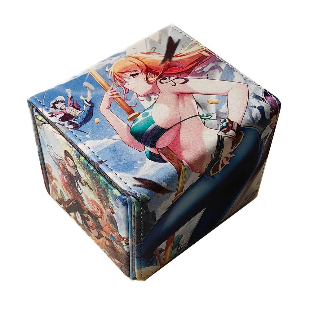 100+ PU Anime Cards Storage Box Deck Board Game TCG Cards Box Protector Bag for Mgt/Pkm/Yu-Gi-Oh/Trading Card Collecting Game