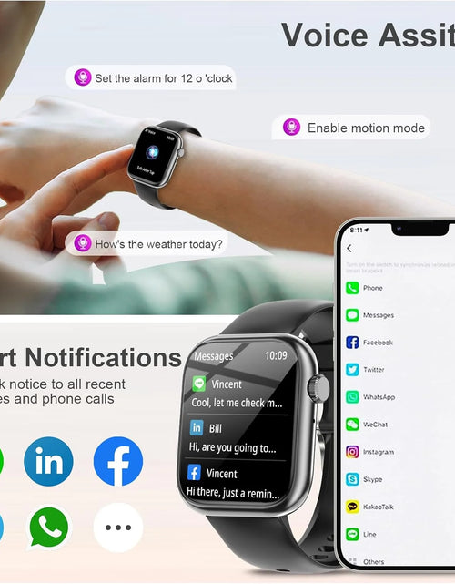 Load image into Gallery viewer, Smart Watch Answer/Make a Call Bluetooth Smart Watch for IOS Android Men&#39;S and Women&#39;S Watch Black
