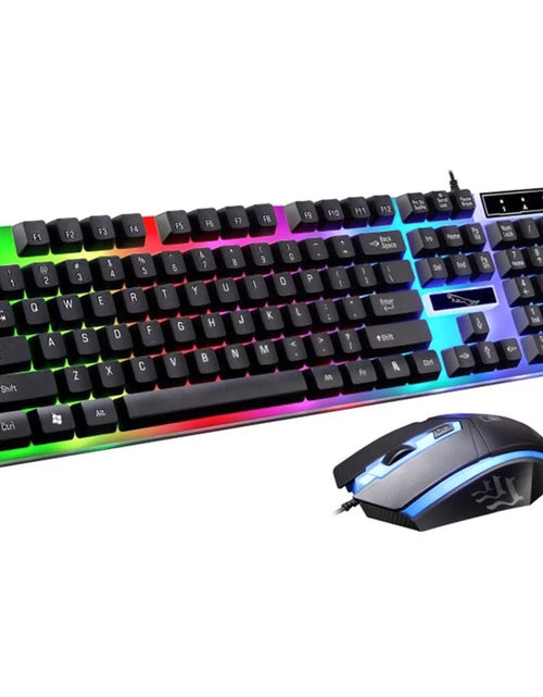 Load image into Gallery viewer, Gaming Keyboard and Mouse Combo, LED Rainbow Backlit Keyboard with 104 Key Computer PC Gaming Keyboard for Pc/Laptop (Black)
