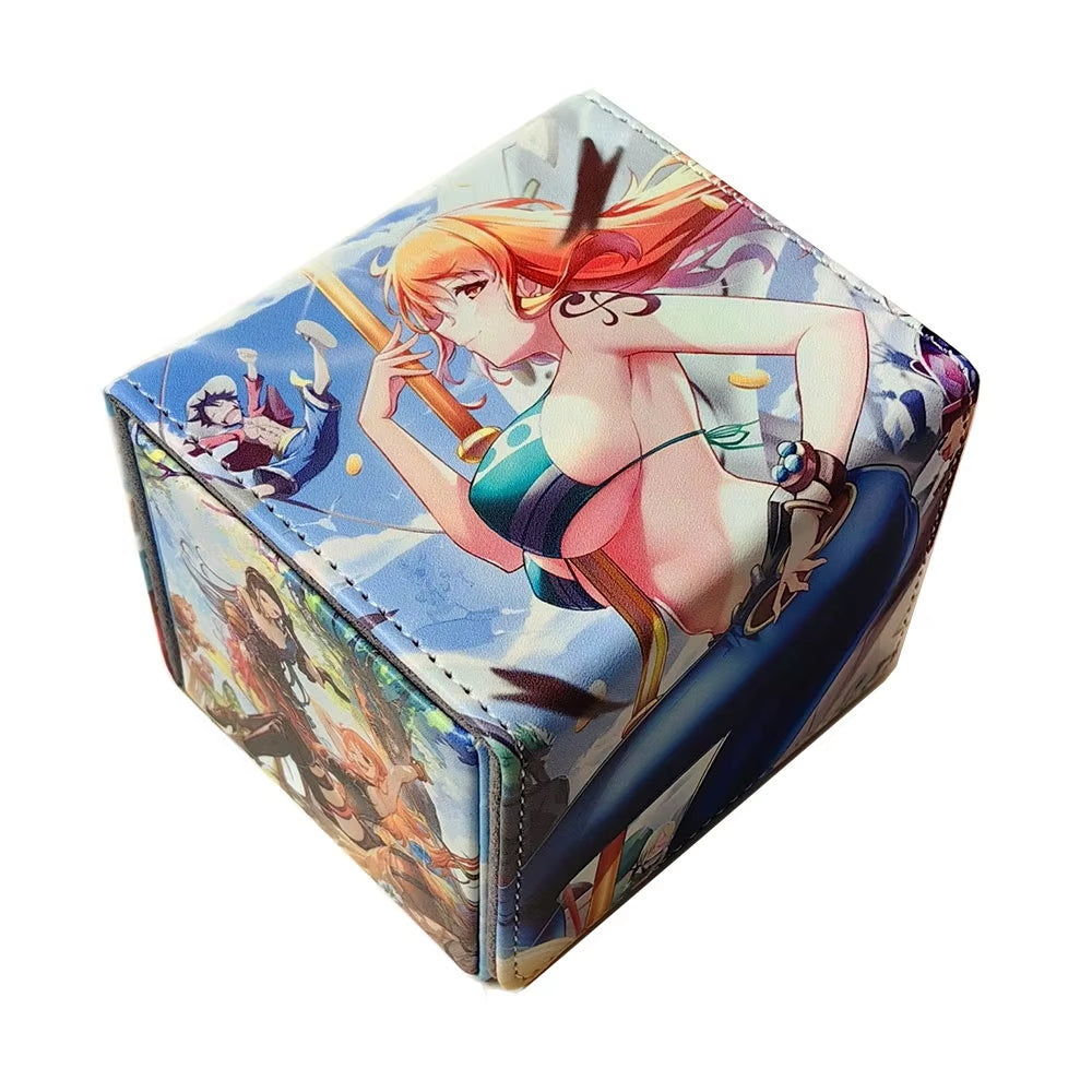 100+ PU Anime Cards Storage Box Deck Board Game TCG Cards Box Protector Bag for Mgt/Pkm/Yu-Gi-Oh/Trading Card Collecting Game