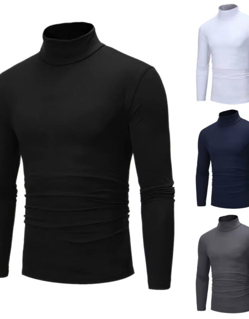 Load image into Gallery viewer, New Fashion Mens Cotton Turtle Neck Turtleneck Sweaters Stretch Shirt Tops plus Size
