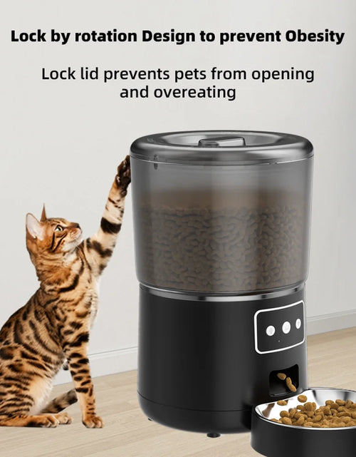 Load image into Gallery viewer, Wifi Pet Feeder Automatic Smart Dog Cat Dry Food Dispenser Feeding Bowl 4L Black
